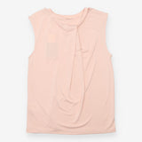 Top Light Pink Sleeveless Draped Twist Back