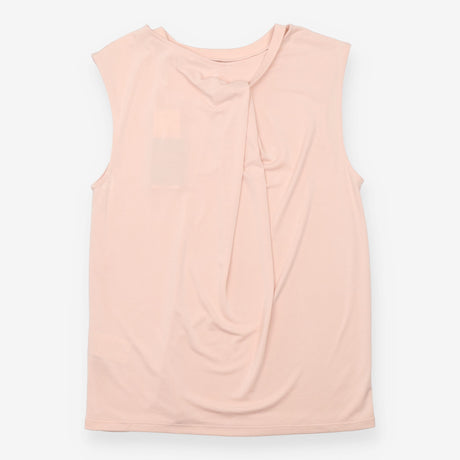 Top Light Pink Sleeveless Draped Twist Back