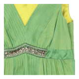 Silk Dress Green Beaded Empire Waist Occasion