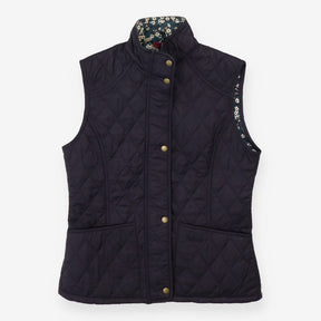 Navy Quilted Gilet with Liberty Print Lining