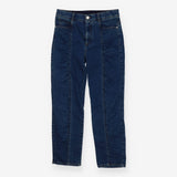 Ruched Front Jeans - Straight Leg Vintage Blue
