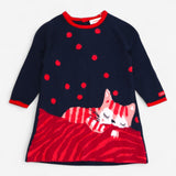 Cantini - Sweater Dress Navy with Pink Cat