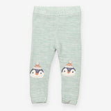 Knit Leggings Mint Penguins