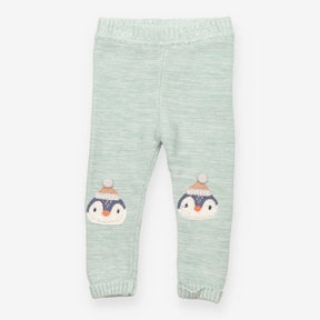 Knit Leggings Mint Penguins