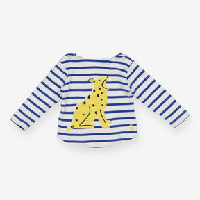 Tee long Sleeve Blue and White Strips with Lynx an