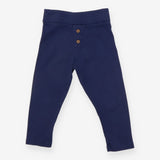 Leggings navy with two wood buttons