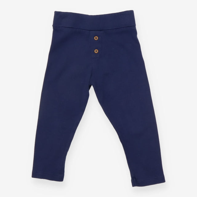 Leggings navy with two wood buttons