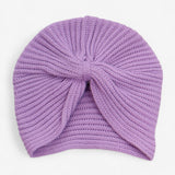 Hat Knitted Turban Purple