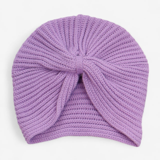 Hat Knitted Turban Purple