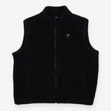Gilet Black Sherpa Fleece Teddy Zip Front