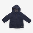 Charcoal Raincoat with Striped Lining 