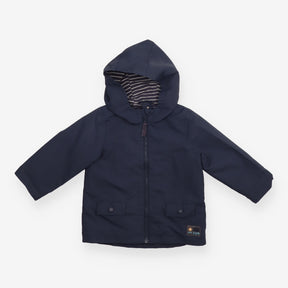 Charcoal Raincoat with Striped Lining 