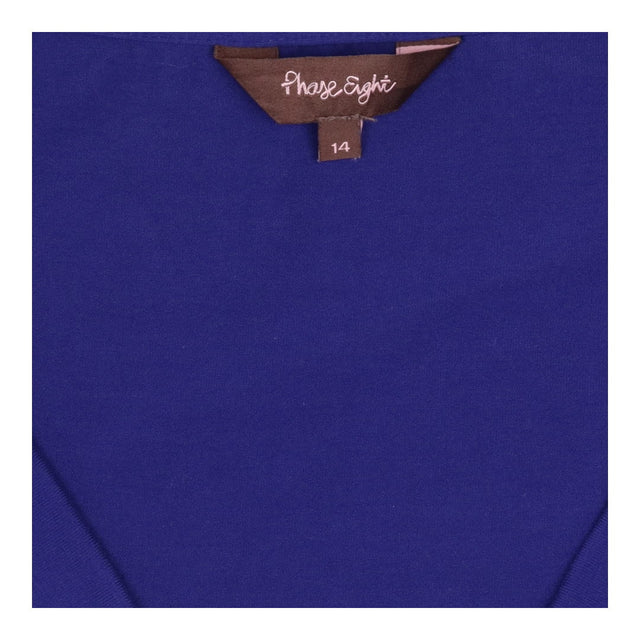 Dress Royal Blue V-Neck 3/4 Sleeve Wrap Tie Waist 