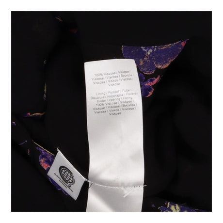 Ganni Black Floral Wrap Midi Dress – Purple Flower