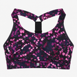 Purple Floral Print Cross-Front Racerback Sports B