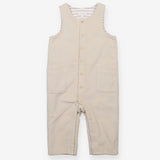 Dungarees Cord Cream with Brown Stripe Lining