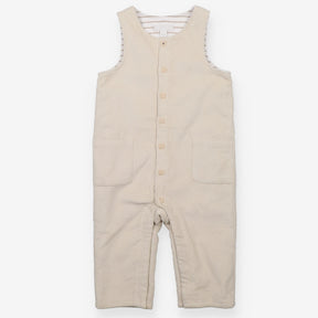 Dungarees Cord Cream with Brown Stripe Lining