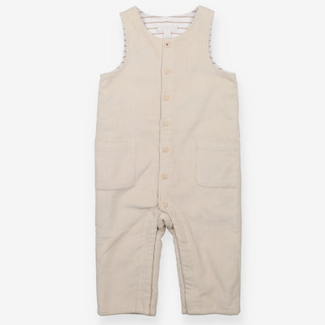 Dungarees Cord Cream with Brown Stripe Lining