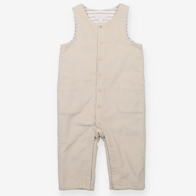 Dungarees Cord Cream with Brown Stripe Lining