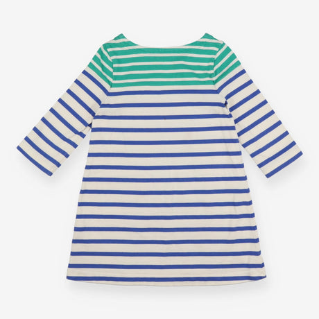 Green and Blue Striped Dress