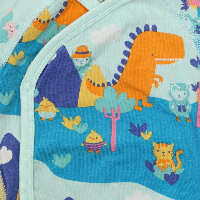 Bodysuit Wrap Around Blue Dinosaur Spotting