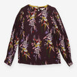 Crinkle Top Long Sleeve Plum Floral Print