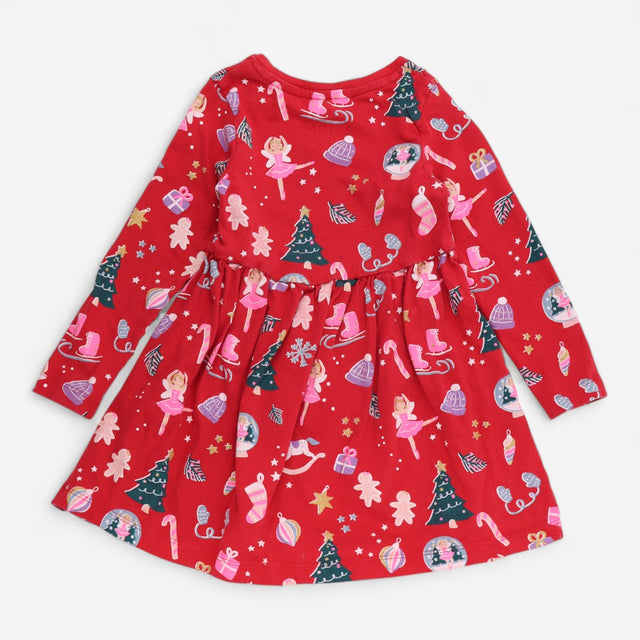 Red Christmas Dress Ballerina in Snowglobe