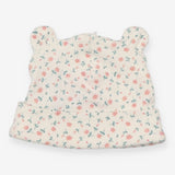 Baby Hat Cream and Pink Floral Ears