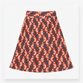 Skirt Midi Fig Fruit Print A Line Viscose