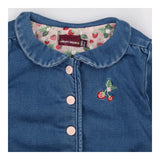 Buttons Denim Jacket with Strawberries