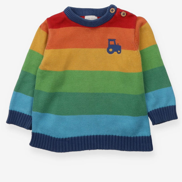Sweater striped tractor