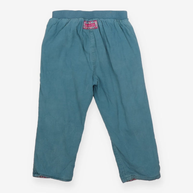 Pull on trousers cord blue floral lining