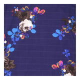 Top Navy Floral Stripe Oversized Batwing Sleeve
