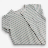 Romper Toweling Green Stripe