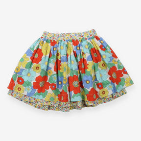 Pleated bright flower skirt