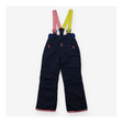 Navy ski salopettes yellow and pink straps