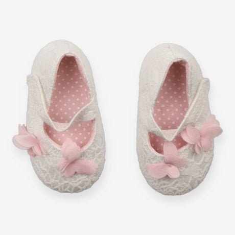 Shoes baby white with pink butterflies