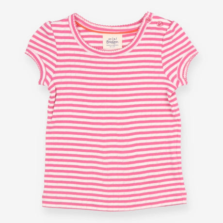 T-Shirt Short Sleeve Pointelle Pink Stripe