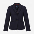 Navy Blue Polka Dot Lined Velvet Trim Stretch Sing