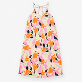 Multicolour Floral Linen Blend V-Neck Maxi Dress