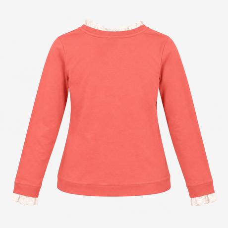 Dusty Pink Cotton Crew Neck Sweatshirt with White 