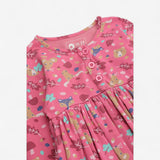 Dress pink woodland critters