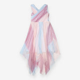Dress Draped Crossover Bodice Pink, Purple and Lig