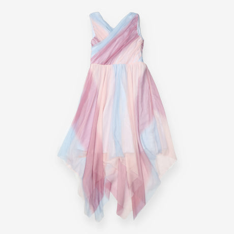 Dress Draped Crossover Bodice Pink, Purple and Lig