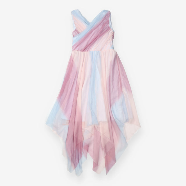 Dress Draped Crossover Bodice Pink, Purple and Lig