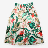 Botanical Floral Print Shirred Waist Organic Cotto