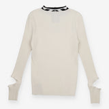 P.A.M. Perks And Mini Cream Ribbed Long Sleeve Top