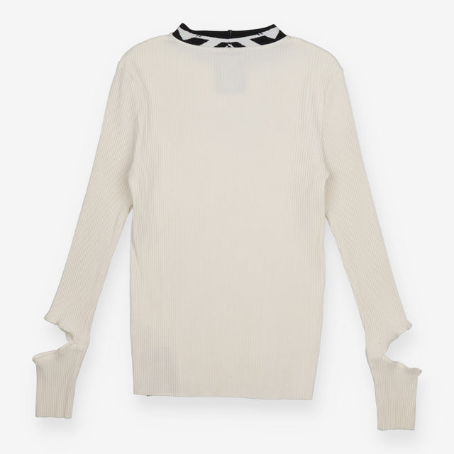 P.A.M. Perks And Mini Cream Ribbed Long Sleeve Top