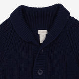 Cardigan blue chunky shawl collar