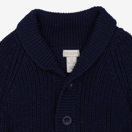 Cardigan blue chunky shawl collar